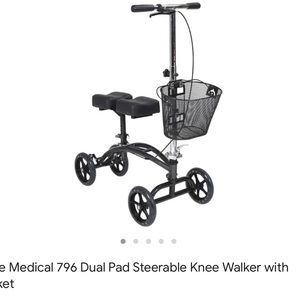 Drive Medical 796 Dual Pad Steerable Knee Walker with Basket